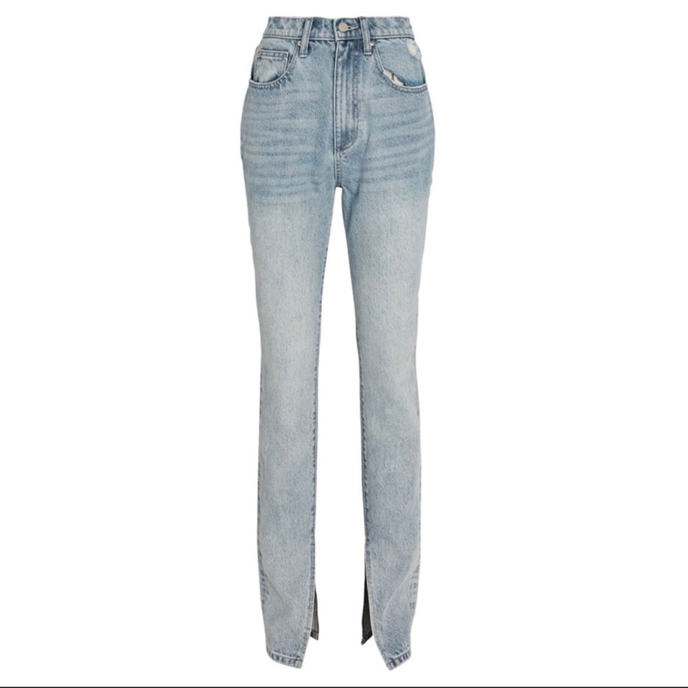 WeWoreWhat Stiletto Slit Skinny Jeans in Studio Light Wash NWT